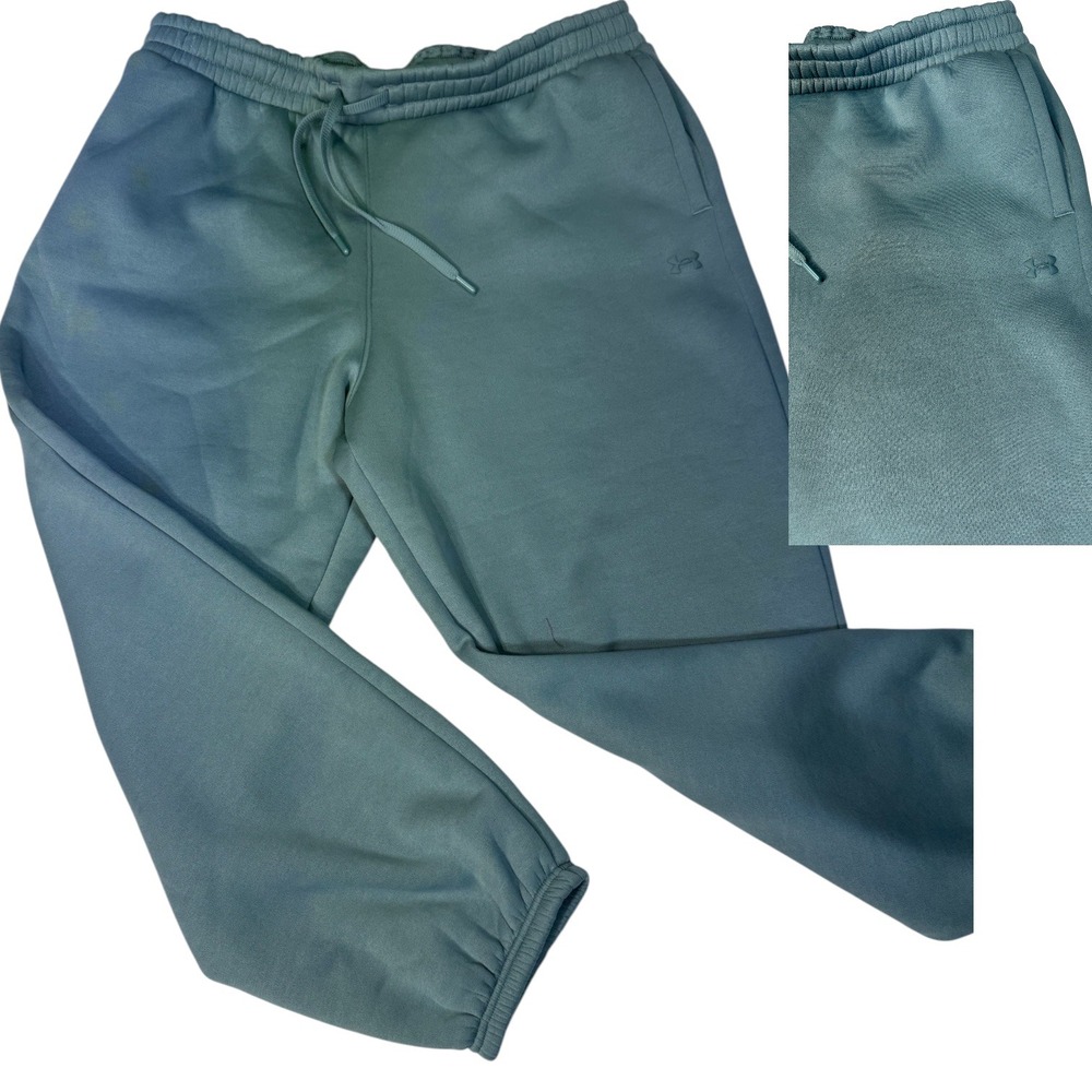Under Armour Womens Armour Fleece Relaxed Jogger Pants AVY Blue Green 2XL New